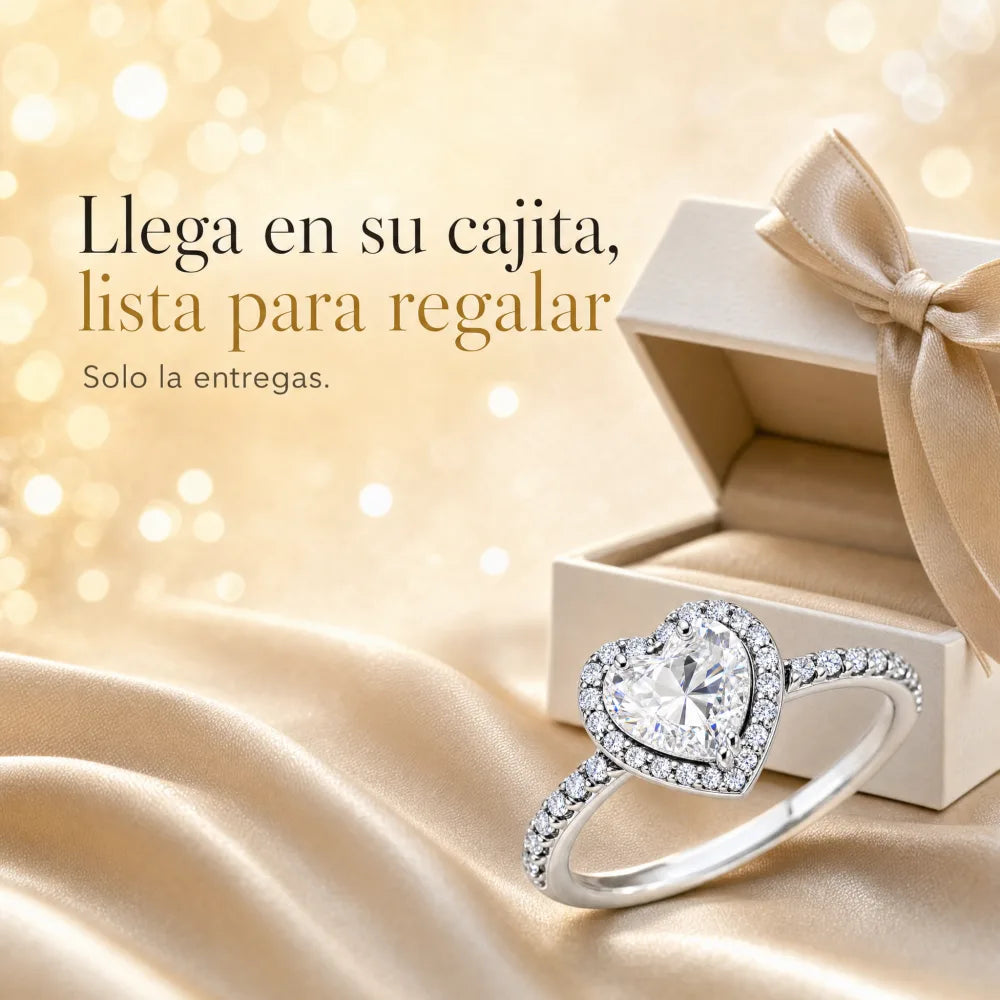 Anillo de plata 925 en su cajita de regalo, listo para entregar